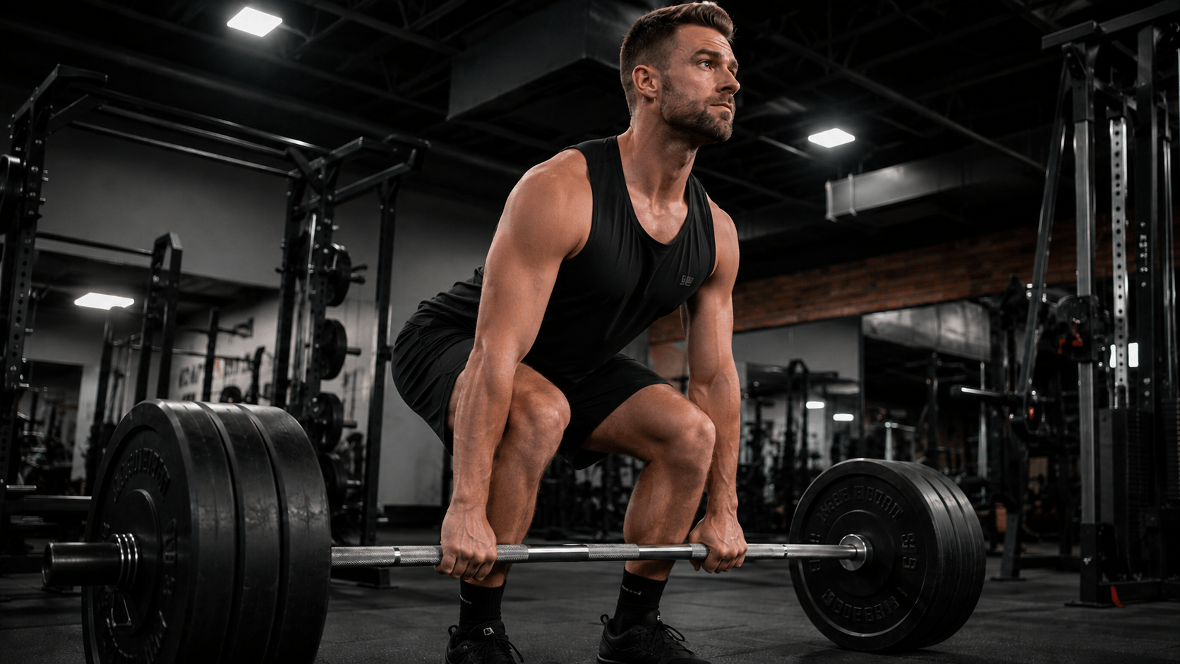 Person weight lifting in a gym